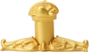 Acanthus Carpe Diem 836839-8 Gilded Mercury leave large knob w/ rope small back plate Romanesque style 836839-8