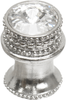 Caché medium round knob with flared foot with an 18mm Swarovski Clear Crystal in Platinum. 860B-24C