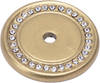 Caché round escutcheon with Swarovski Clear Crystals in Soft Gold. 866-27C