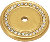 Caché round escutcheon with Swarovski Clear Crystals in Gilded Mercury. 866-8C