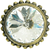 Cache Caché knob with an 18mm rivoli Swarovski Clear Crystal in Antique Brass. 869-3C