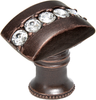Cache Caché rectangle knob with flared foot with center of 5 rivoli Swarovski Clear Crystals 872B-22C