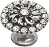 Caché medium round knob with flared foot with Swarovski Clear Crystals in Chalice. 873-9C