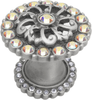 Caché medium round knob with halo platform with Swarovski Aurore Boreale Crystals 873H-11AB