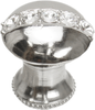 Caché round knob with flared foot with center of 5 rivoli Swarovski Clear Crystals in Platinum. 874B-24C