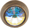 Cache Caché round knob with an 18mm rivoli Swarovski Aurore Boreale Crystal 877-3AB