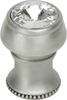 Cache Caché round knob with flared foot with an rivoli Swarovski Clear Crystals in Satin. 877B-11C