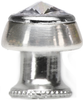 Caché round knob with flared foot with an rivoli Swarovski Clear Crystals in Platinum. 877B-24C