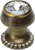 Cache Caché round knob with halo platform with 24 Swarovski Clear Crystals 877H-3C