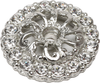 Caché small round escutcheon with 16 Swarovski Clear Crystals in Platinum. 884-24C