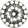 Cache Caché small round back plate with 16 Swarovski Clear Crystals in Chalice. 884-9C