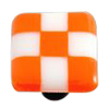 Li'l Squares Opal Orange and White Knob