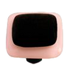 Border Collection Black Knob with Petal Pink Border
