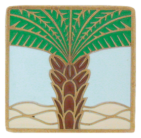 Royal Palm Knob Antique Brass/pale Blue NHK-321-B  in Antique Brass (Enameled)