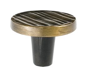 Forged 3 Round Knob 1 1/2'' C-FC301  in Antique Brass