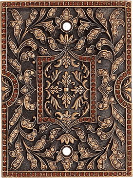 Finish Museum Gold Plate -  LIGHT COLORADO & SMOKE TOPAZ CRYSTAL