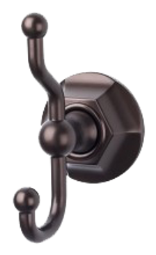 Edwardian Bath Double Hook Hex Backplate in Oil Rubbed Bronze ED2ORBB