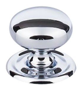 Victoria Knob 1 1/4 Inch w/Backplate in Polished Chrome M1890