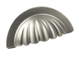 Solid Brass Cup Pull, 3-In Drill Centers, Oil Rubbed Bronze Dull Satin Nickel Finish