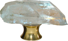 Gemstone Hardware Cabinet Knob with a Crystal Quartz Point CQP.03