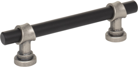 Dakota Bit Pull 3 3/4 Inch Flat Black and Pewter Antique M2706