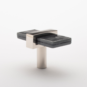 Adjustable Slate Gray Knob with Polished Nickel Base K-1902-PN