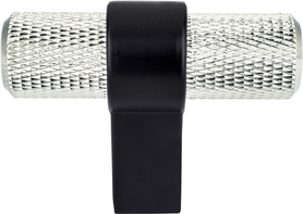 Radial Reign Brushed Nickel Bar and Matte Black Post Knob 5066-4BPN55-P