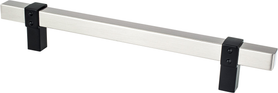Rivet Rebel 160mm CC Brushed Nickel Bar and Matte Black Posts Pull 5123-4BPN55-P