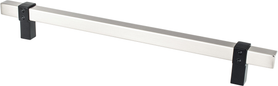 Rivet Rebel 224mm CC Brushed Nickel Bar and Matte Black Posts Pull 5124-4BPN55-P