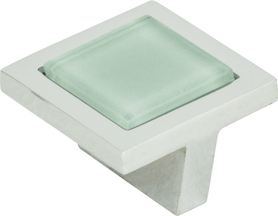 Spa Green Square Knob 1 3/8'' Polished Chrome 230-GR-CH