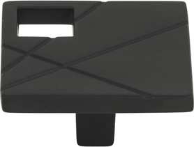 Modernist Left Square Knob 1 1/2'' Matte Black 251L-BL