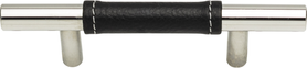 Zanzibar Black Leather Pull 3'' cc Polished Chrome 280-BL-CH