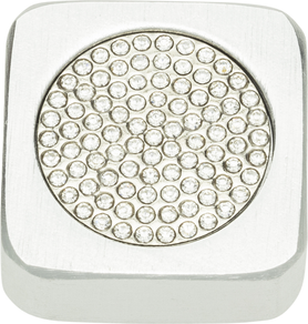 Crystal Square Inset Knob 1'' Matte Chrome 3193-MC