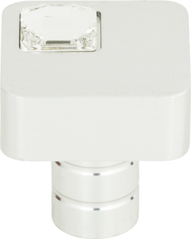 Crystal Off Center Square Knob 1'' Matte Chrome 3194-MC