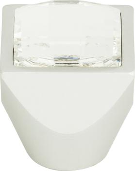Crystal Large Square Knob 1'' Matte Chrome 3196-MC