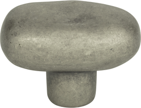Distressed Oval Knob 1 11/16'' Pewter 332-P