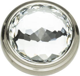 Crystal Legacy Round Knob 1 5/16'' Brushed Nickel 343-BRN