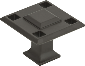 Craftsman Modern Square Knob 1 5/16'' Aged Bronze 4007-O