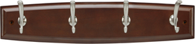 Luna Collection Hook Rail 18'' Long Cherry Stained with Satin Nickel Finish C25006-CSSN