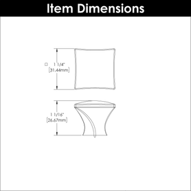 Twist Collection Knob 1-1/4'' Square Elusive Golden Nickel Finish H076014-EGN