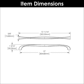 Twist Collection Pull 12'' cc Satin Nickel Finish H076021-SN