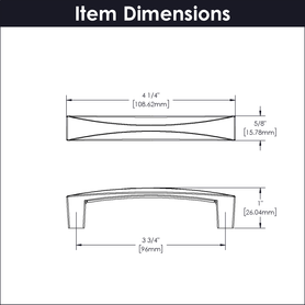 Crest Collection Pull 3-3/4'' cc Satin Nickel Finish H076130-SN