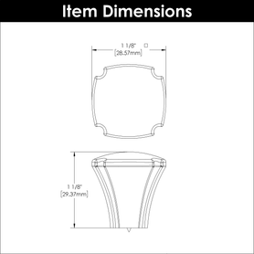 Veranda Collection Knob 1-1/8'' Square Matte Black Finish H077861MB