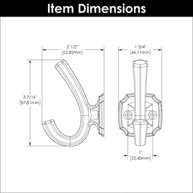 Veranda Collection Hook 1'' cc Chrome Finish H077870CH