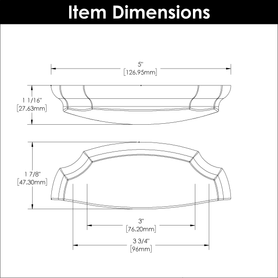 Veranda Collection Cup Pull 3'' & 3-3/4'' cc Chrome Finish H077872CH