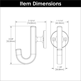 Woodward Collection Hook 1-1/8'' cc Brushed Golden Brass Finish H077888BGB