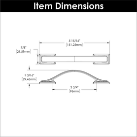 Dover Collection Pull 3-3/4'' cc Brushed Golden Brass Finish H078771BGB