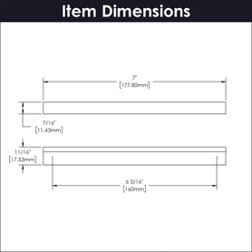Streamline Collection Pull 6-5/16'' cc Flat Onyx Finish HH075281-FO