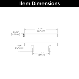 Bar Pulls Collection Pull 2-1/2'' cc Vintage Bronze Finish HH075592-VB