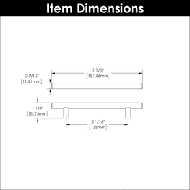 Bar Pulls Collection Pull 5-1/16'' cc Chrome Finish HH075595-CH